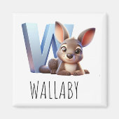 Magnet Animaux Rigolos Lettre W マグネット (正面)