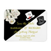 MAGNET Black & White Wedding Save the Date マグネット (横)