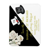 MAGNET Black & White Wedding Save the Date マグネット (縦)
