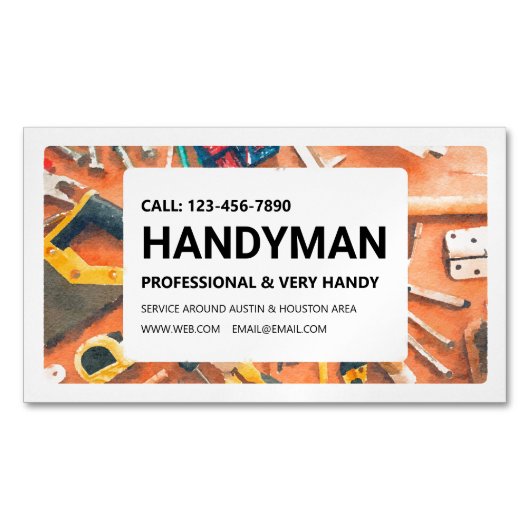 Magnet Business Card: Handyman Services マグネット名刺 (正面)