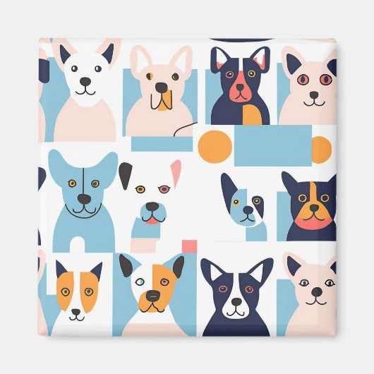 magnet chiens style picasso マグネット (正面)