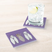 Magnet cigales de Provence, couleur lavande ガラスコースター (アングル)