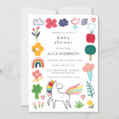 |MAGNET| Cute Sweet Unicorn Baby Shower Invite マグネット招待状 (正面)