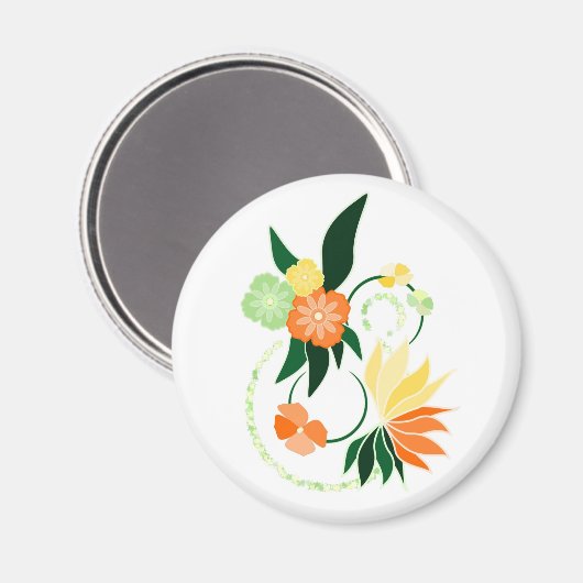 Magnet fleurs tropicales orange マグネット (正面/裏面)