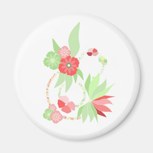 Magnet fleurs tropicales roses マグネット (正面)