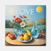 Magnet for Refrigerato:r Bless Your Food With Love マグネット (正面)