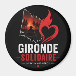 Magnet "Gironde Solidaire 2026" – Merci à nos héro マグネット