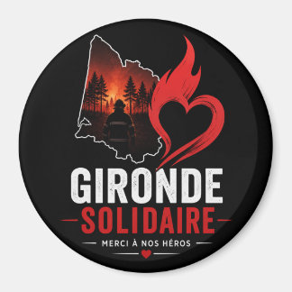Magnet "Gironde Solidaire 2026" – Merci à nos héro マグネット