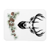 Magnet - Hirsch und Tannenzweige マグネット (横)