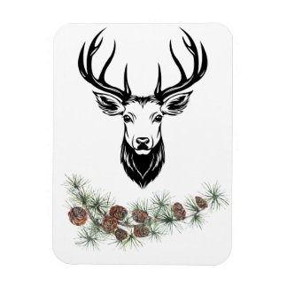 Magnet - Hirsch und Tannenzweige マグネット