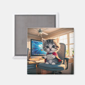 Magnet Katze mit Wecker マグネット (正面/裏面)