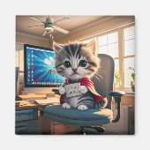 Magnet Katze mit Wecker マグネット (正面)