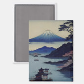 Magnet - Lake, Pine and Mountain - Japan マグネット (正面/裏面)