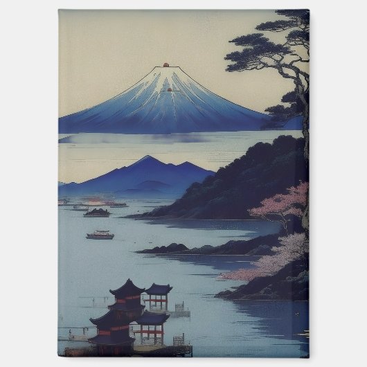 Magnet - Lake, Pine and Mountain - Japan マグネット (正面)