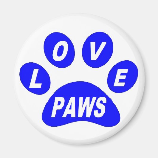 Magnet Love Paws on Paws Blue マグネット (正面)