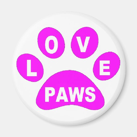 Magnet Love Paws on Paws Pink マグネット (正面)