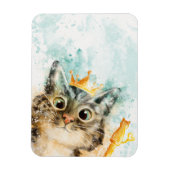 Magnet mit Katze samt Zepter und Krone マグネット (縦)