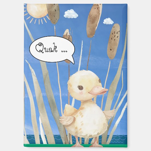 Magnet mit kleine Ente im Schilf am See マグネット (正面)