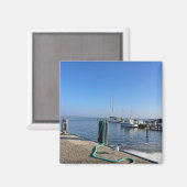 Magnet mit Möwe am Hafenufer マグネット (正面/裏面)