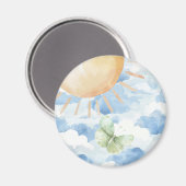 Magnet mit Schmetterling im blauen Himmel mit Wolk マグネット (正面/裏面)