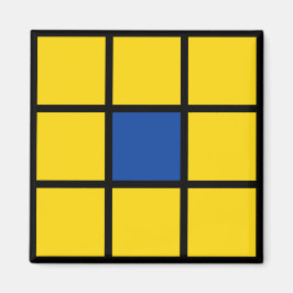 Magnet Quadrate Blume Gelb Blau マグネット