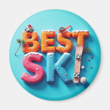Magnet Rond Frigo – Design Unique - BEST SKI