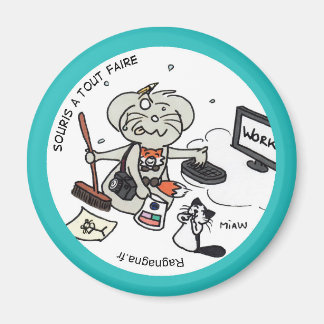 Magnet rond "Souris à tout faire" マグネット