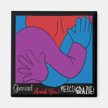 Magnet Square Thank And Merci