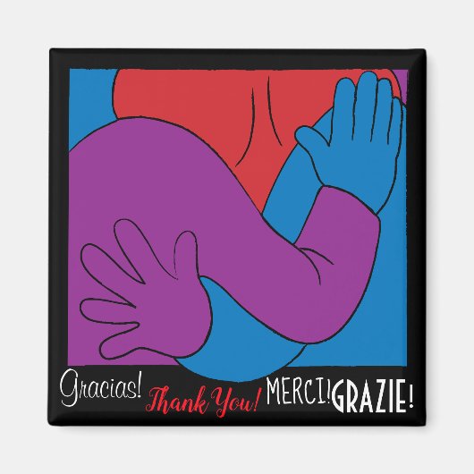 Magnet Square Thank And Merci マグネット (正面)