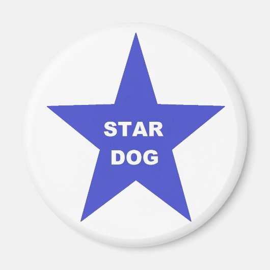 Magnet Star Dog on Blue Star マグネット (正面)