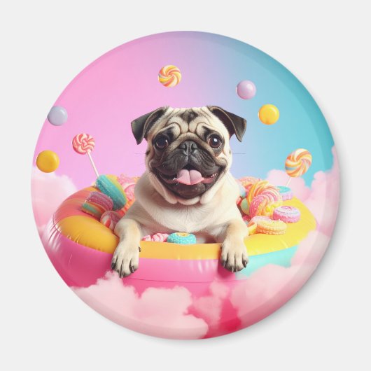 Magnet – Süßer glücklicher Mops  マグネット (正面)