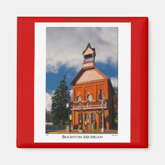 Magnet with Brighton Michigan Scene マグネット