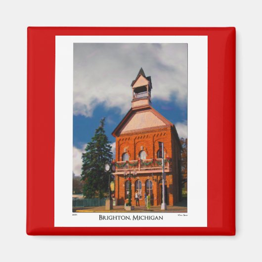 Magnet with Brighton Michigan Scene マグネット (正面)