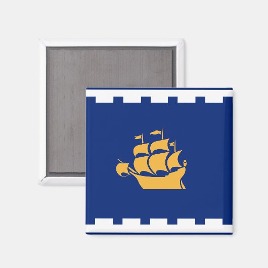 Magnet with Flag of Quebec City, Canada マグネット (正面/裏面)