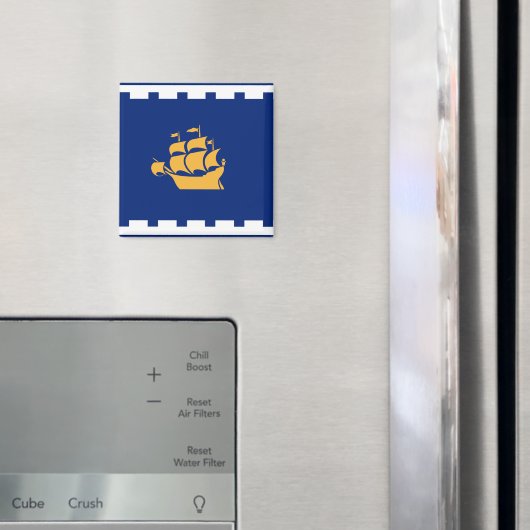 Magnet with Flag of Quebec City, Canada マグネット (インサイチュ (冷蔵庫))