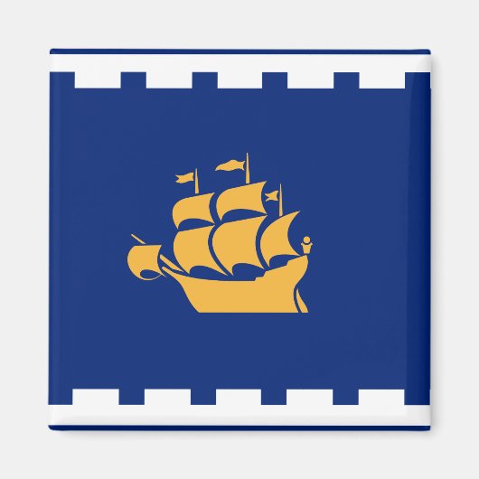 Magnet with Flag of Quebec City, Canada マグネット (正面)