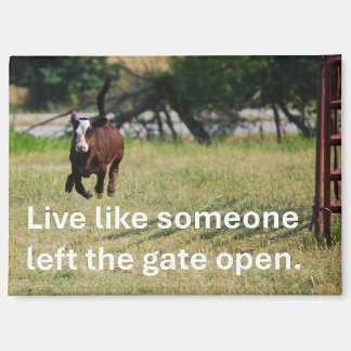 Magnet with Galloping Calf and encouraging quote マグネット