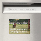 Magnet with Galloping Calf and encouraging quote マグネット (インサイチュ (食洗機))