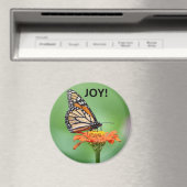 Magnet with Monarch butterfly, flower, and JOY! マグネット (インサイチュ (食洗機))