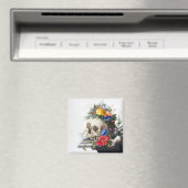 Magnet with skull and flowers scene. マグネット (インサイチュ (食洗機))