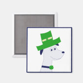 Magnet with St. Patrick's Day dog and clover マグネット (正面/裏面)