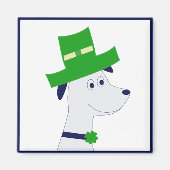 Magnet with St. Patrick's Day dog and clover マグネット (正面)