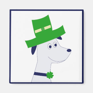 Magnet with St. Patrick's Day dog and clover マグネット