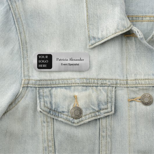 Magnetic フェイク Silver Companyロゴ名タグ 名札 (インサイチュ)