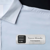 Magnetic フェイク Silver Companyロゴ名タグ 名札