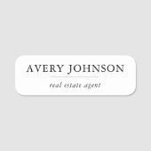 Magnetic 実在 Estate Agent Noロゴ従業員 名札 (正面)