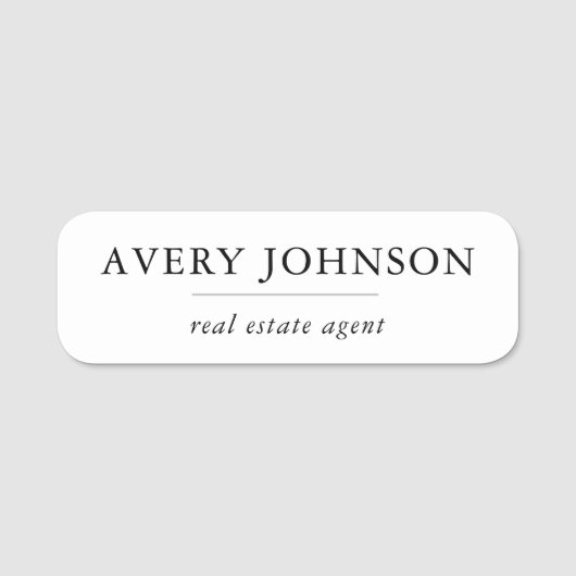 Magnetic 実在 Estate Agent Noロゴ従業員 名札 (正面)