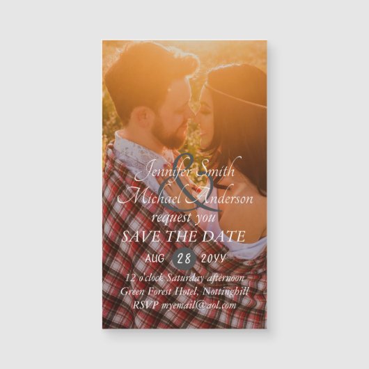 MAGNETIC PHOTO Save the Date Wedding Invite RSVP (正面)