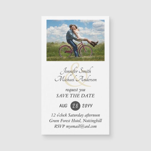 MAGNETIC PHOTO Save the Date Wedding Invite RSVP (正面)