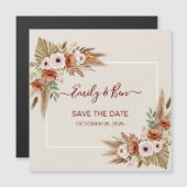 Magnetic Save the Date Card – Rustic Boho Style (正面/裏面)